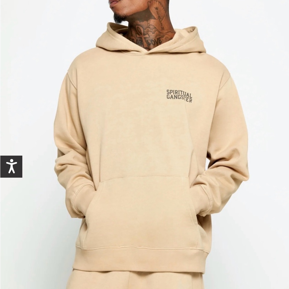 Spiritual Gangster Sandstone Classic Emblem Hoodie NWT Size Xl